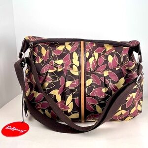 NWT Babymel Diaper Baby Bag Brown London Insulated Fall Leaves Colors Crossbody